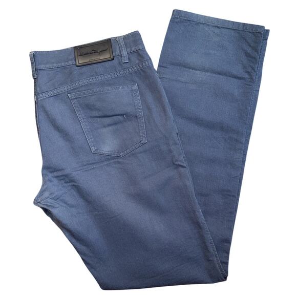Salvatore Ferragamo Blue Straight Leg Pants Jeans Men's Size 56 US 38/40 - Picture 3 of 6